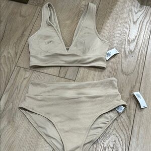 BNWT Nude/Tan Textured Bikini Set